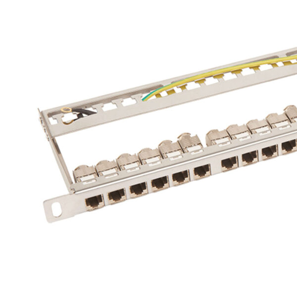 0.5U Unloaded Keystone Patch Panel with earth cable