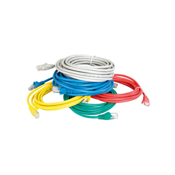 Various coloured Cat 5e UTP Patch Leads on a pile