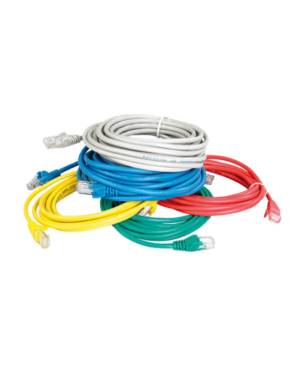 Various coloured Cat 5e UTP Patch Leads on a pile