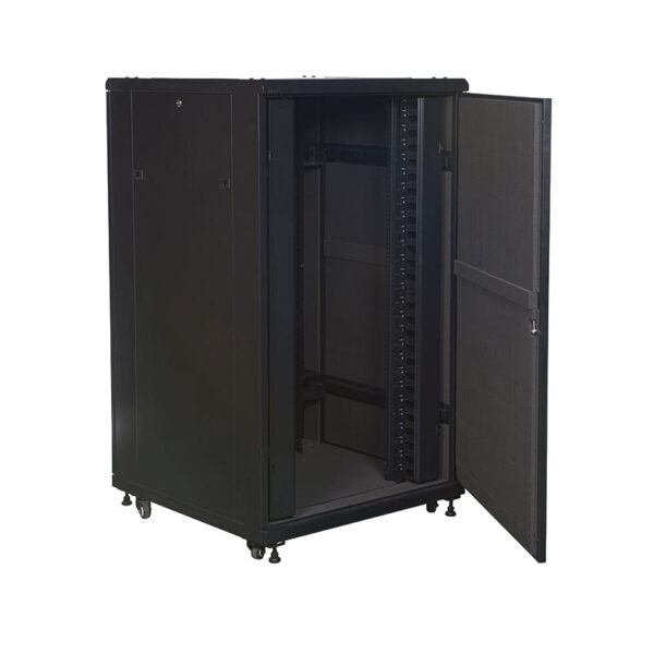 soundproof data cabinet 800mm wide with the door opened