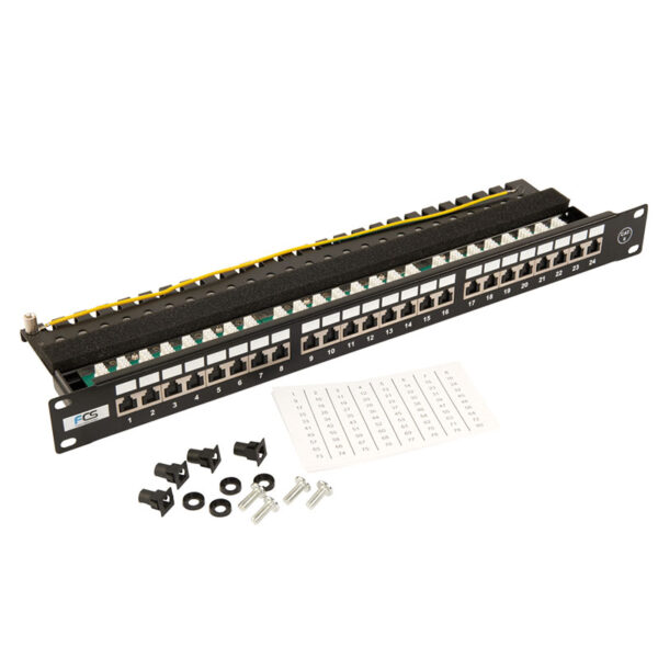 24 Way Cat 5e STP Angled Patch Panel - Image 2