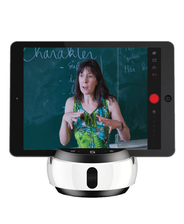 Swivl Robot with a teacher on the screen